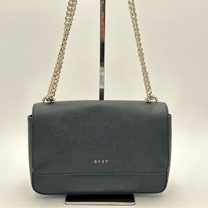 DKNY Black Shoulder Bag with Gold Chain